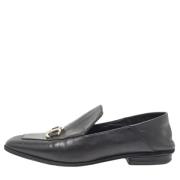 Pre-owned Leather flats Salvatore Ferragamo Pre-owned , Black , Dames