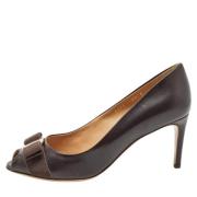 Pre-owned Leather heels Salvatore Ferragamo Pre-owned , Brown , Dames