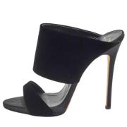 Pre-owned Velvet sandals Giuseppe Zanotti Pre-owned , Black , Dames