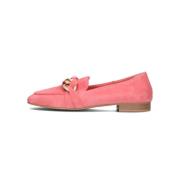 Roze Suède Loafers met Gouden Detail Notre-v , Pink , Dames