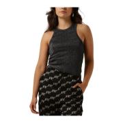 Glitter Tank Top voor Vrouwen Co'Couture , Black , Dames