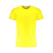 Gele Katoenen Logo Print T-Shirt Trussardi , Yellow , Heren