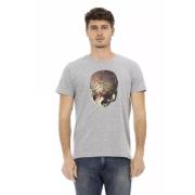 Grijs Zomer T-shirt met Frontprint Trussardi , Gray , Heren