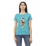 Elegante korte mouw blauwe tee Trussardi , Blue , Dames