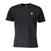 Elegant zwart katoenen T-shirt met logo North Sails , Black , Heren