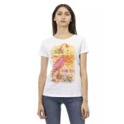 Grafisch Flair Kortemouw T-shirt Trussardi , White , Dames