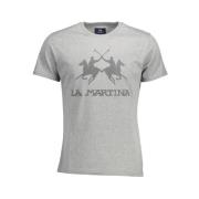 Elegant T-shirt met handtekeningprint La Martina , Gray , Heren