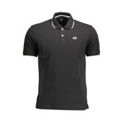 Elegant zwart katoenen poloshirt met contrasterende accenten La Martin...