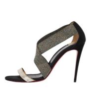 Pre-owned Suede sandals Christian Louboutin Pre-owned , Black , Dames