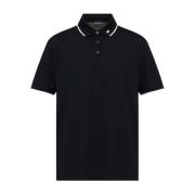 Blauw Polo Shirt Logo Geborduurd Emporio Armani , Blue , Heren