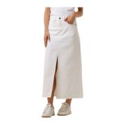 Witte Denim Rok met Voor Split Co'Couture , White , Dames