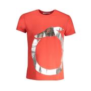 Rode Katoenen Logo Print T-shirt Trussardi , Red , Heren