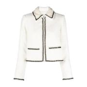 Witte Tweed Jas met Kralen Alice + Olivia , White , Dames