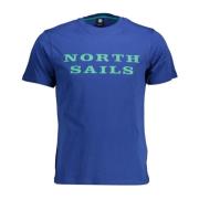 Chic Blauw Print Tee North Sails , Blue , Heren