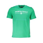 Groene Katoenen Logoprint T-shirt North Sails , Green , Heren