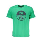 Groene Katoenen Logoprint T-shirt North Sails , Green , Heren