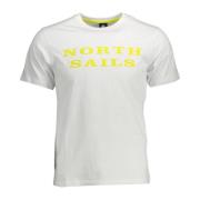 North Sails White Cotton T-Shirt North Sails , White , Heren