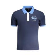 Blauw Katoenen Poloshirt met Borduurwerk La Martina , Blue , Heren