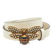 Pre-owned Leather belts Gucci Vintage , White , Dames