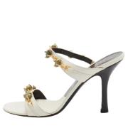 Pre-owned Leather sandals Valentino Vintage , White , Dames