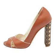 Pre-owned Leather heels Dior Vintage , Brown , Dames