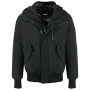 Donsgevulde Hoodie met Italiaanse Kraag Mackage , Black , Heren