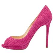 Pre-owned Leather heels Christian Louboutin Pre-owned , Pink , Dames