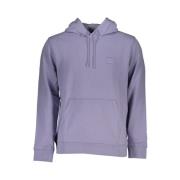 Geborstelde Sweatshirt met Capuchon en Zak Hugo Boss , Purple , Heren