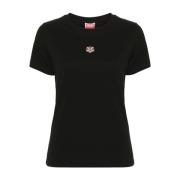 Zwarte Tiger Geborduurde T-shirts en Polos Kenzo , Black , Dames