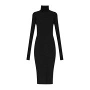 Geribbelde Jurk Jil Sander , Black , Dames