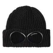 Zwarte Wol Goggle Beanie Hoed C.p. Company , Black , Heren