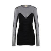 Zwarte Stijlvolle Jurk Aniye By , Black , Dames