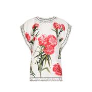 Blouse met ronde hals in roze & zwart gestippeld Dolce & Gabbana , Mul...