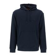 Hoodie met logo borduursel Boss , Blue , Heren