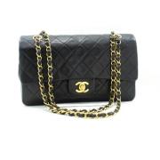 Pre-owned Leather chanel-bags Chanel Vintage , Black , Dames