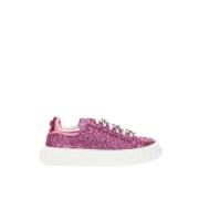 Fuchsia Leder Sneaker Casadei , Pink , Dames