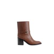 Bruine Leren Laarzen Burberry , Brown , Dames