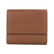 Snap Wallet Small Coin Pouch Leather Burberry , Brown , Dames