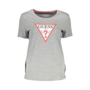 Stijlvol Grijs Bedrukt Logo T-shirt Guess , Gray , Dames