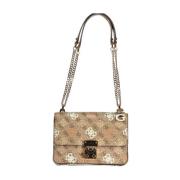 Beige Handtas met Kettingriem Guess , Beige , Dames