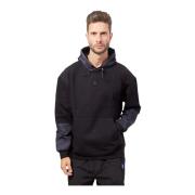 Zwarte Katoenen Hoodie met Verstoord Logo Hugo Boss , Black , Heren