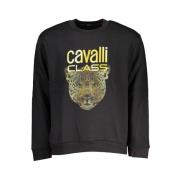 Chique Fleece Sweatshirt in Zwart Cavalli Class , Black , Heren