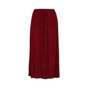 Vierkant Print Rok Soaked in Luxury , Red , Dames