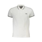 Wit Katoenen Poloshirt met Print Cavalli Class , White , Heren