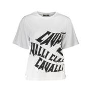 Elegant wit bedrukt T-shirt Cavalli Class , White , Dames