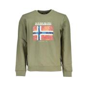 Groen Fleece Sweatshirt met Ronde Hals Napapijri , Green , Heren