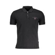 Elegant Zwart Geborduurd Poloshirt Napapijri , Black , Heren