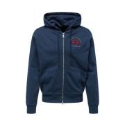 Elegante Katoenen Hoodie met Rits La Martina , Blue , Heren