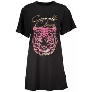 Elegant Bedrukt T-shirt met Ronde Hals Cavalli Class , Black , Dames