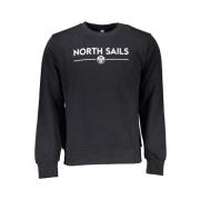 Zwarte Katoenen Sweatshirt met Logo Print North Sails , Black , Heren